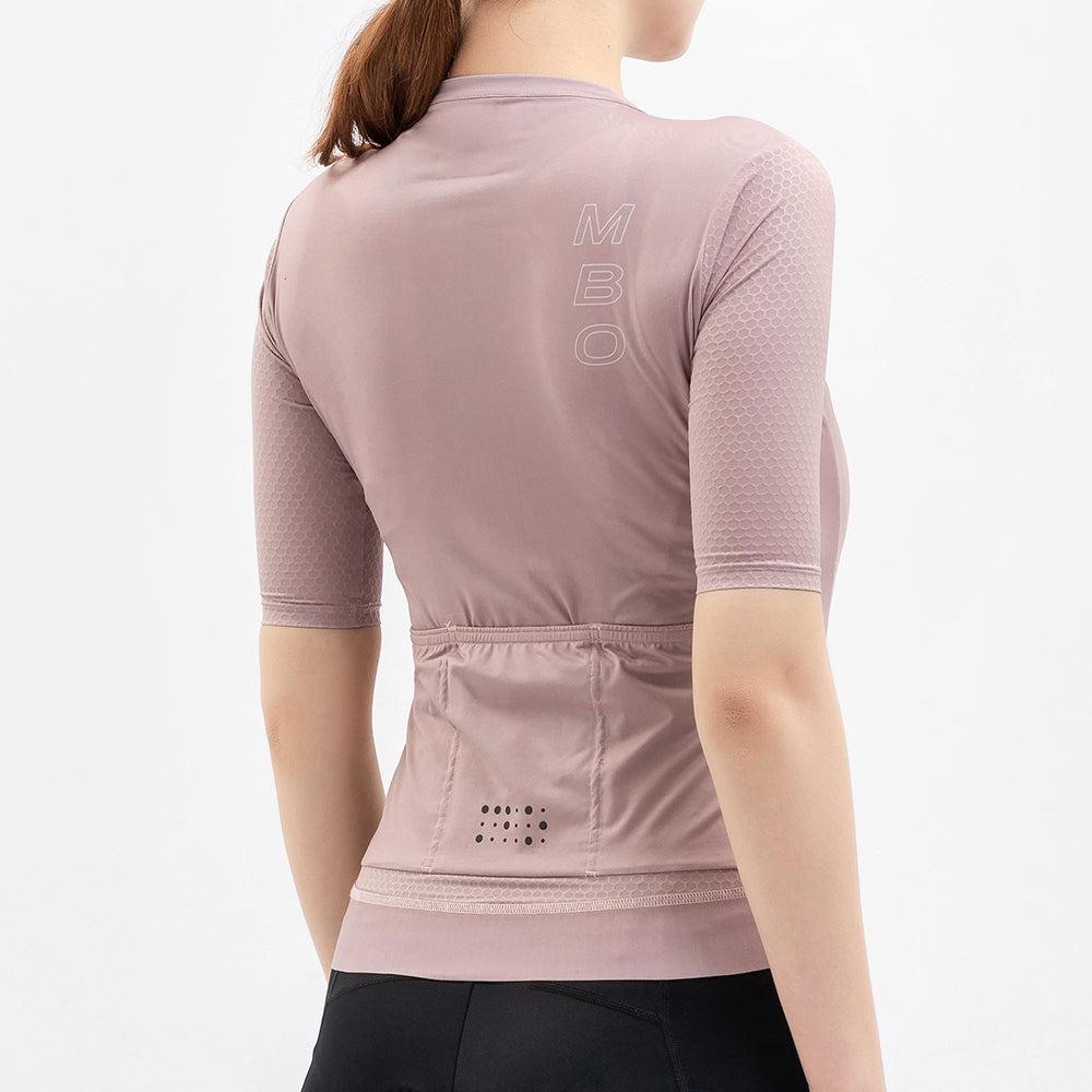 Women's Short Sleeve Jersey- Hollow Valley Prime Jersey Crepe Pink