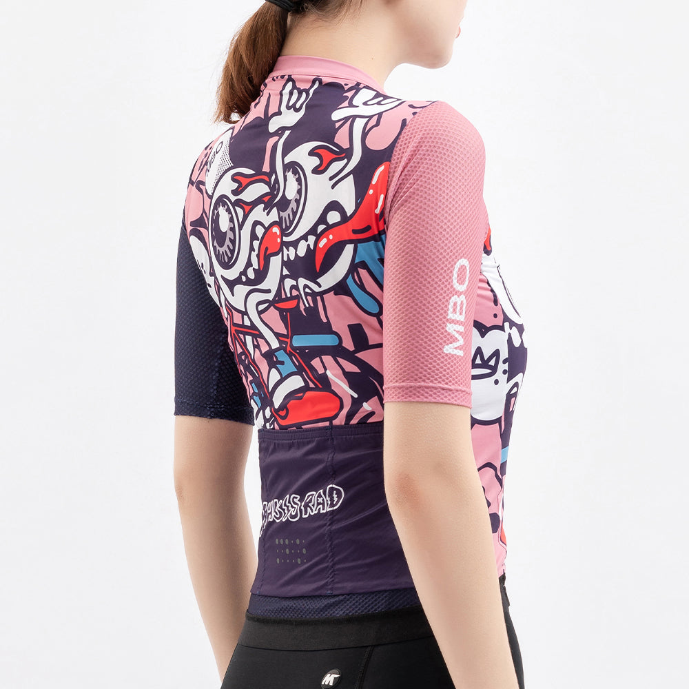 Women's Short Sleeve Prime Cycling Training Jersey - Rock Amaranth Pink