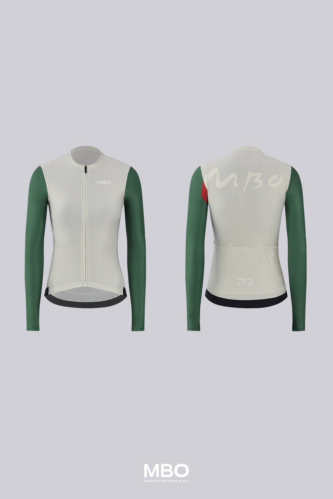 Women's Long Sleeve Prime Cycling Jersey - Brushwork Pale Grey