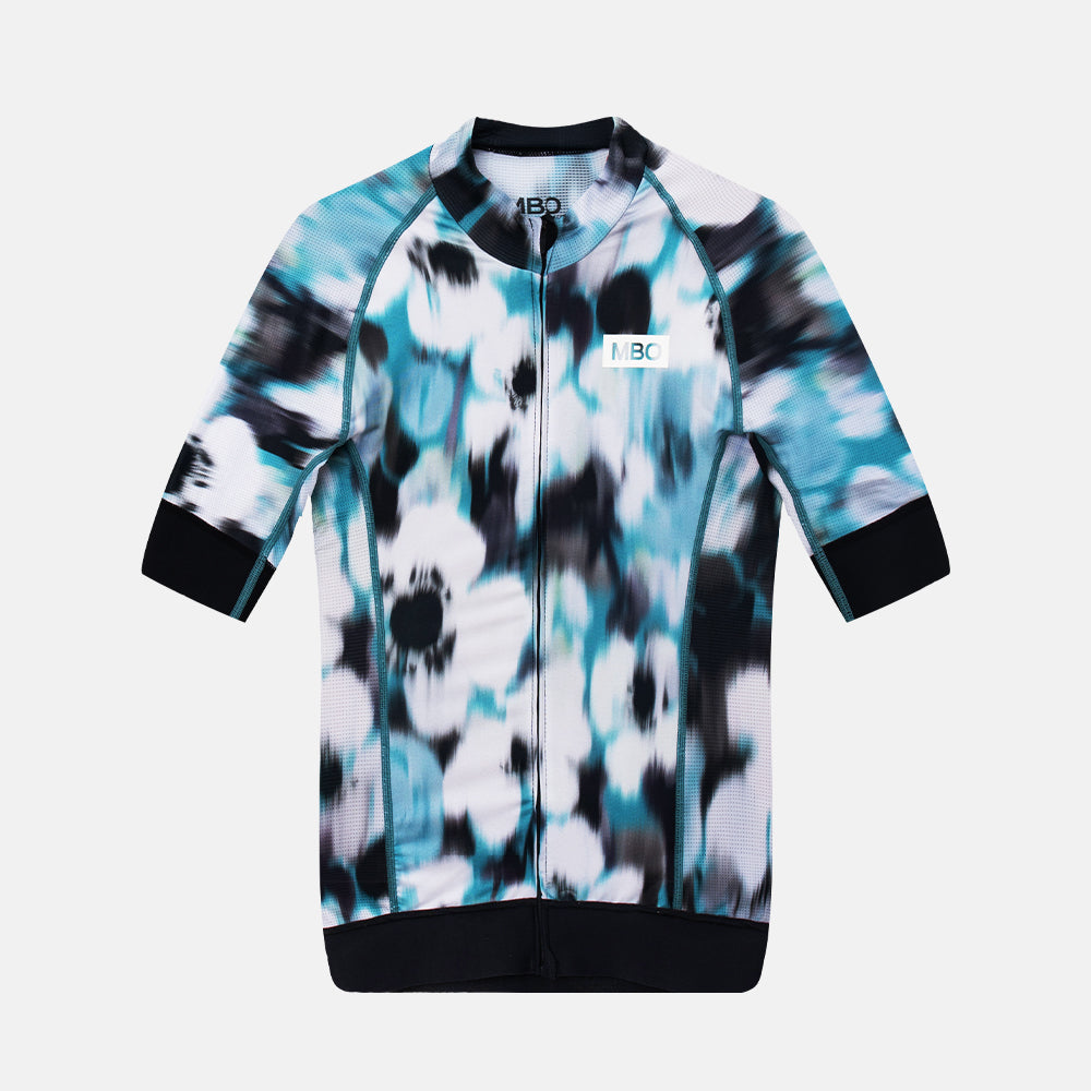 Women's Short Sleeve Prime Advance Cycling Jersey - Foggy Flower Turquoise