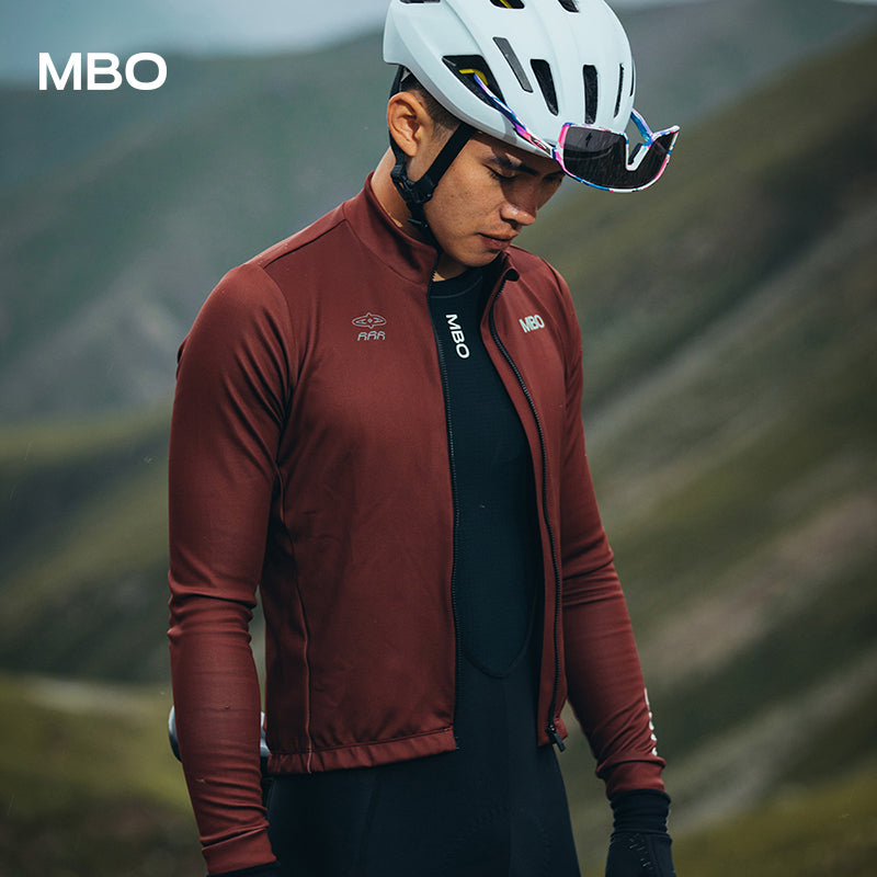 Men's Long Sleeve Thermal Jersey - Cycle in Chestnut