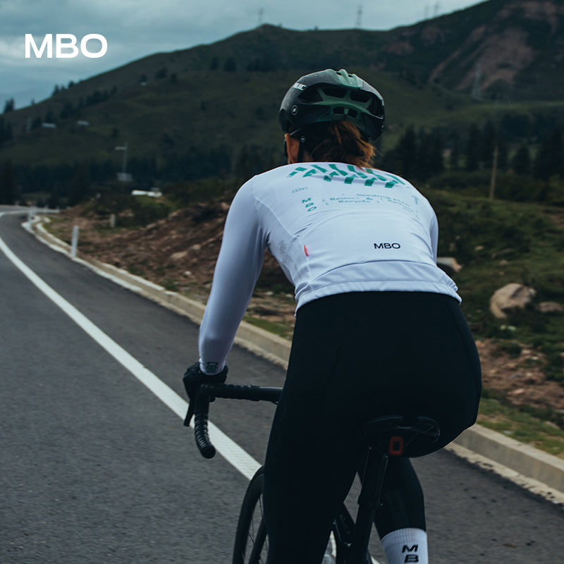 Women's Long Sleeve Thermal Jersey - Cycle in White