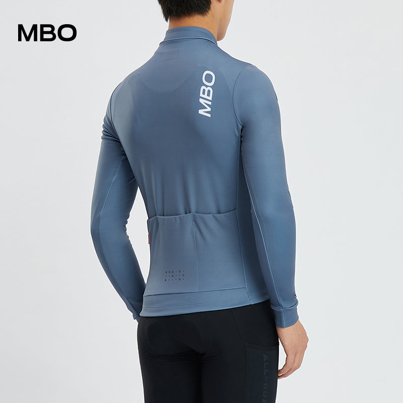 Men's Long Sleeve Thermal Jersey - Samsara in Grisaille Blue