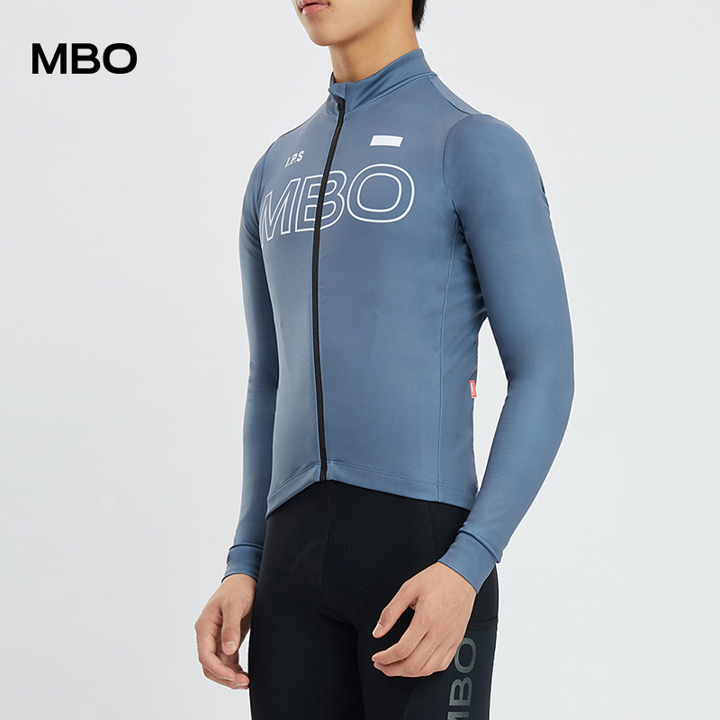 Men's Long Sleeve Thermal Jersey - Samsara in Grisaille Blue