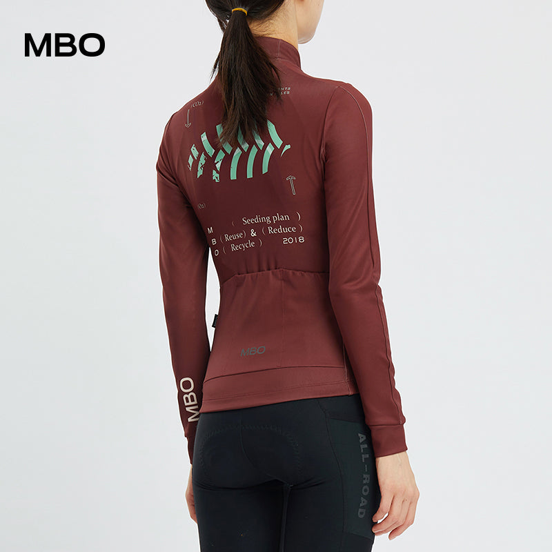 Women's Long Sleeve Thermal Jersey - Cycle in Chestnut