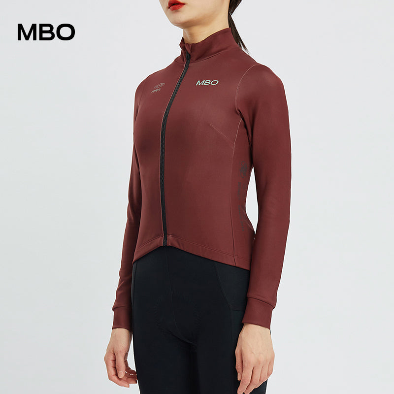 Women's Long Sleeve Thermal Jersey - Cycle in Chestnut